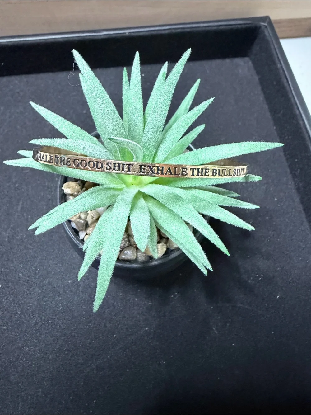 ‘Inhale the good shit, exhale the bullshit’ - motivational cuff bracelet western